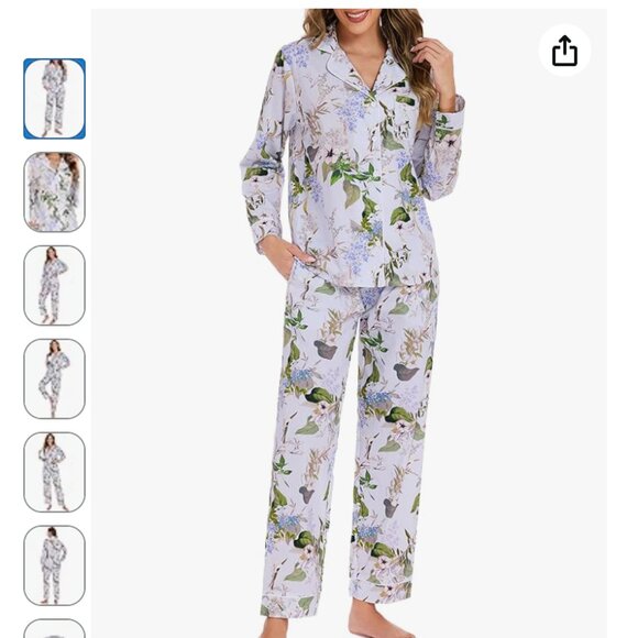 LUBOT Other - LUBOT 100% Cotton Pajamas for Women 2 Piece PJ Set L